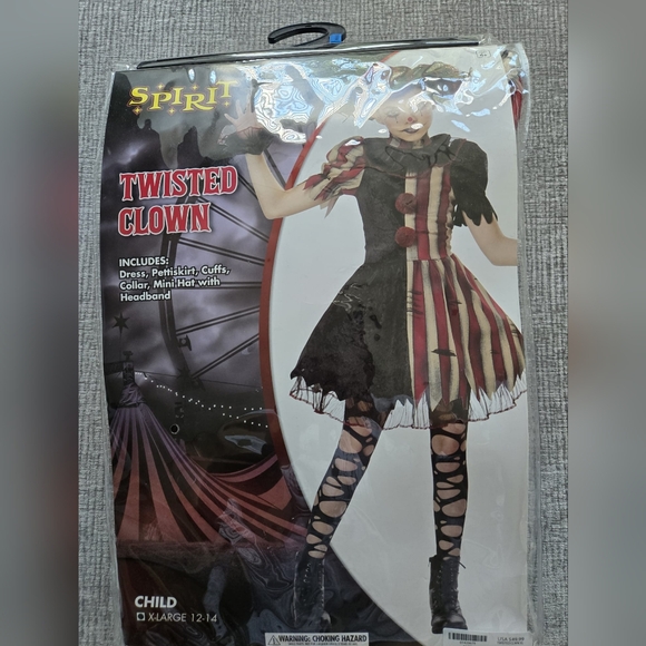 🤡Spirit Red and White Circus Performer Costume for Kids. Size:XL(12-14) - Picture 2 of 6